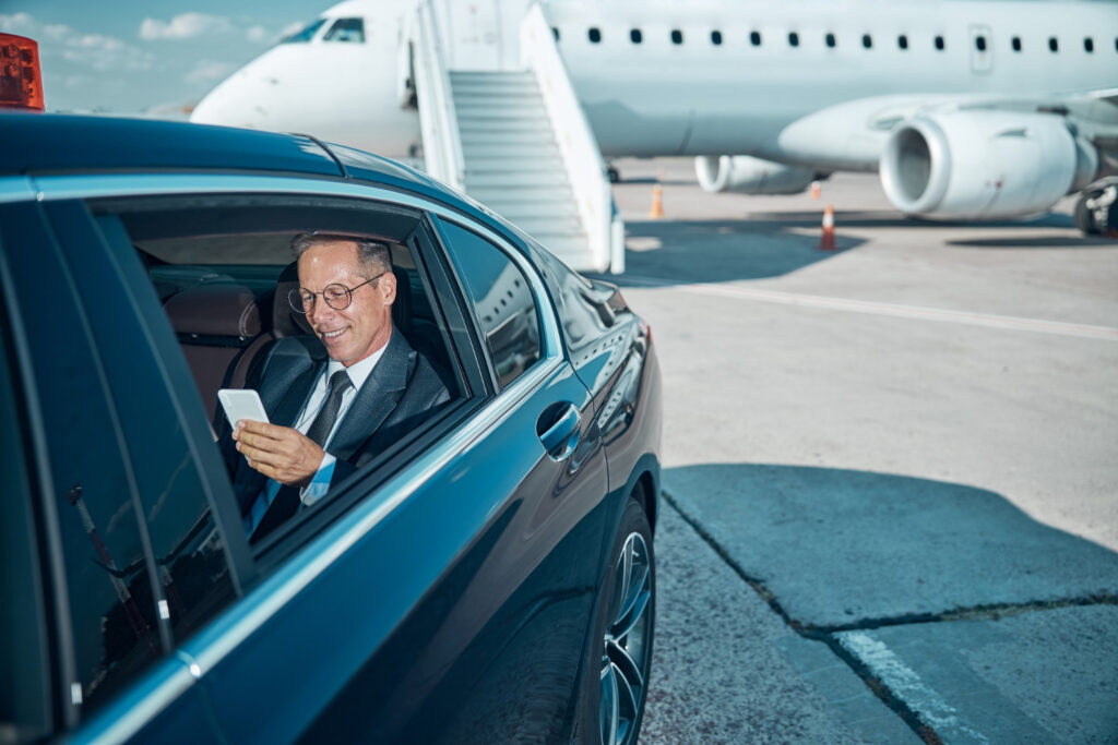 Luxury sedan providing professional airport transportation service in Columbia Maryland